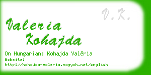 valeria kohajda business card